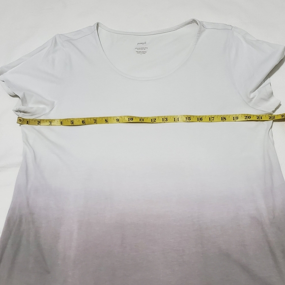 J. Jill Pure Jill Scoopneck Elliptical Tee Ombre Pima Cotton Large - Picture 7 of 9